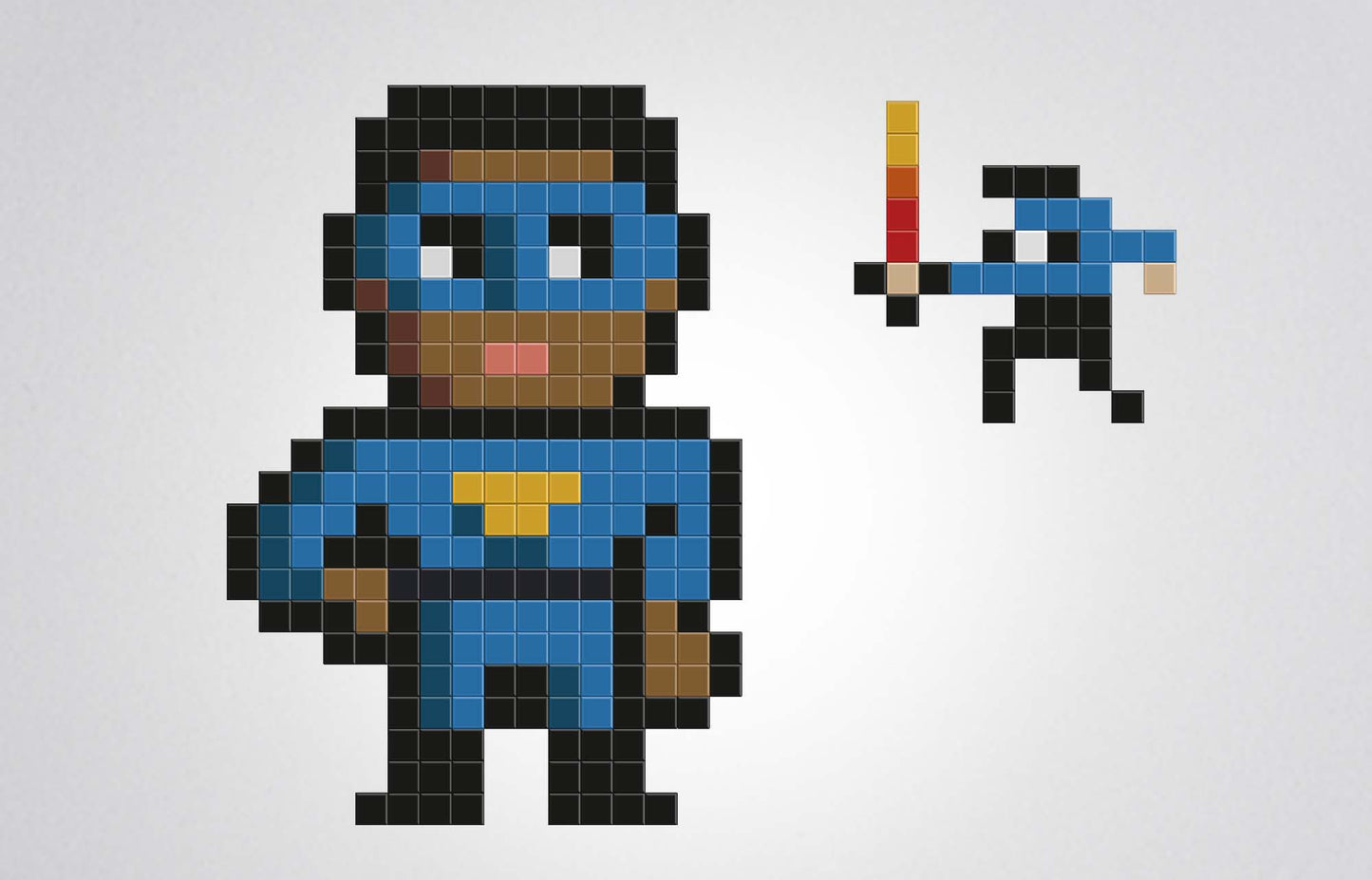 mosaïque pixel art super héros