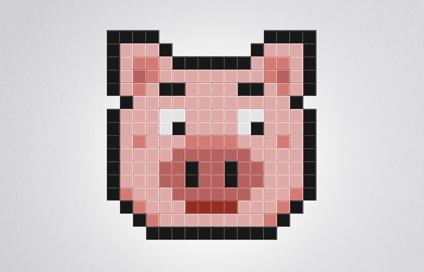 mosaïque pixel art cochon