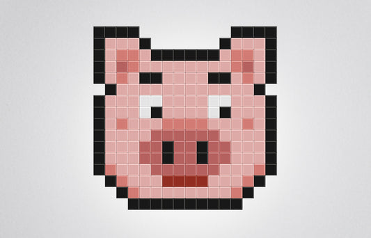 mosaïque pixel art cochon