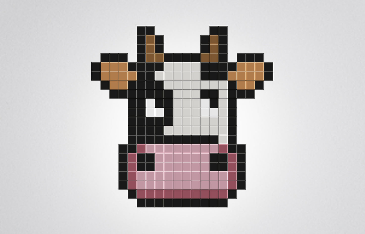 mosaïque pixel art vache milky