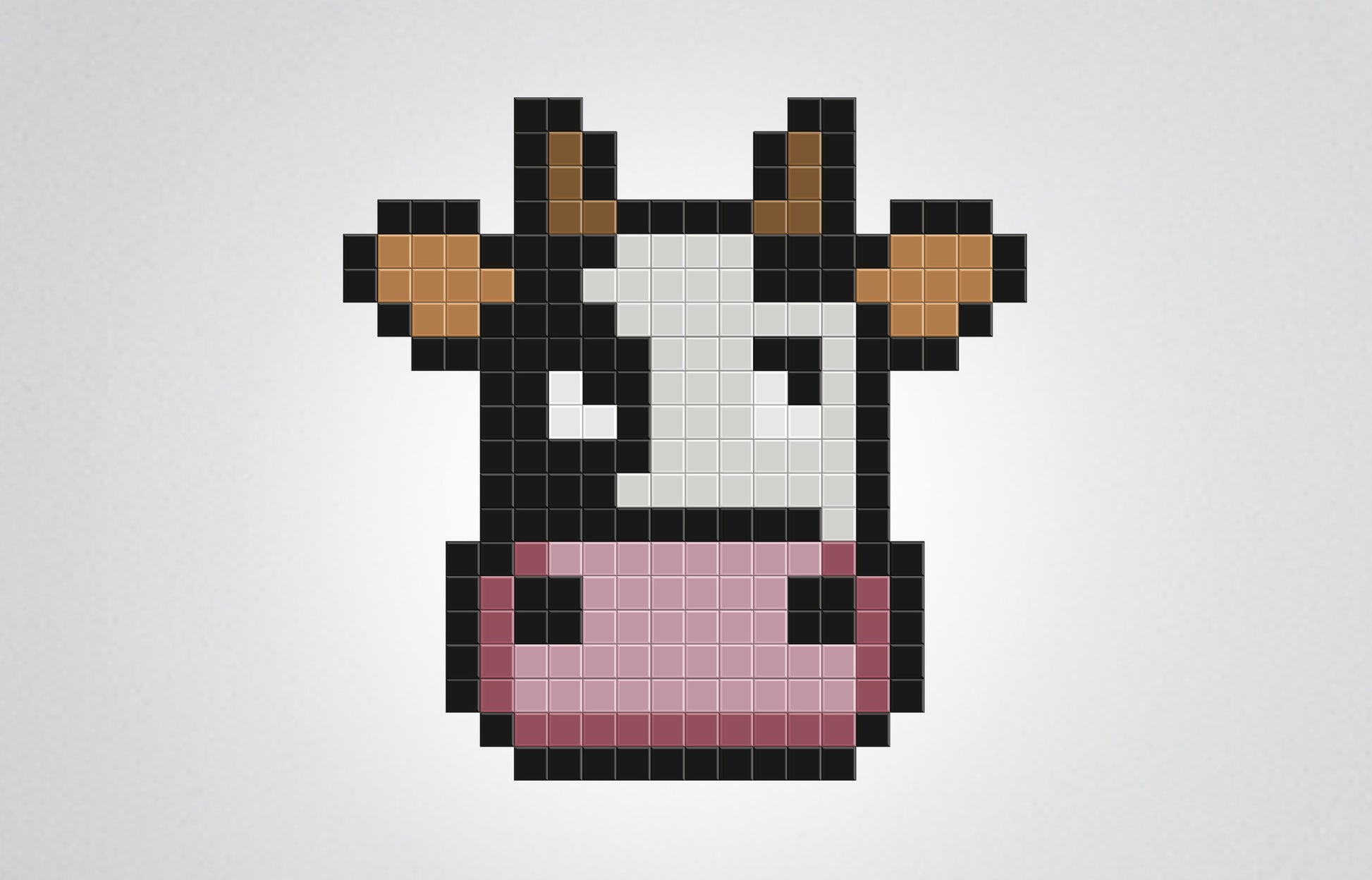 mosaïque pixel art vache milky