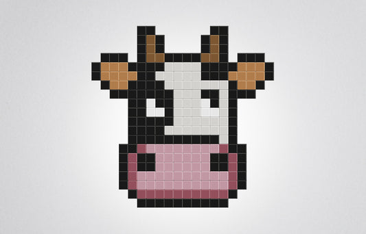 mosaïque pixel art vache milky