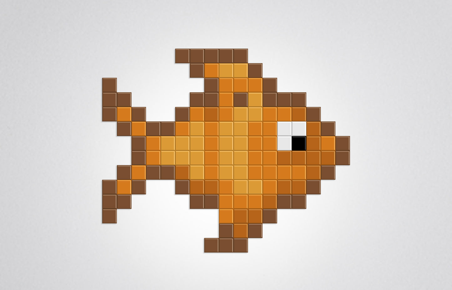 mosaïque pixel art poisson rouge
